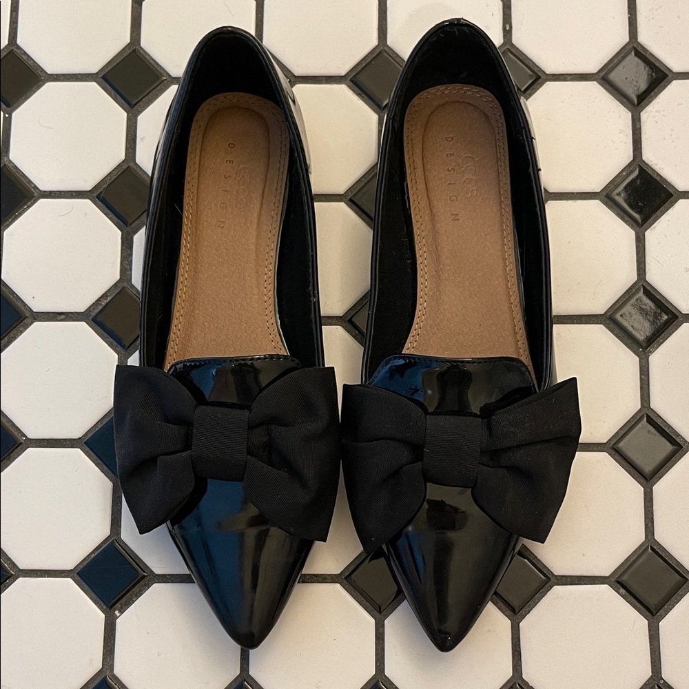 ASOS Black Bow Flats